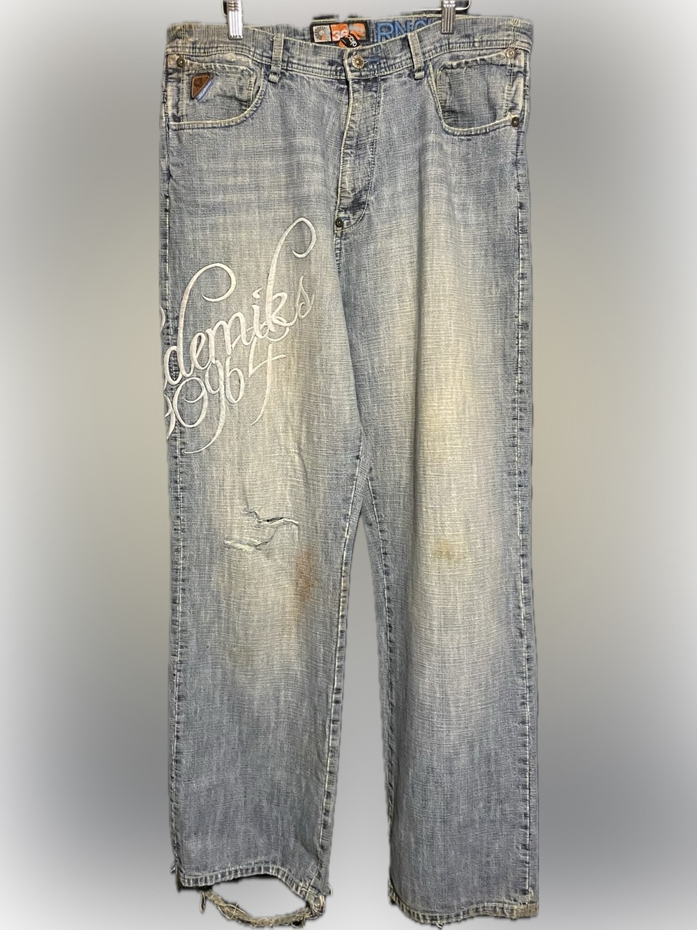 Akademiks Denim Jeans Sz 36 Blue Hip Hop Y2K Streetwear